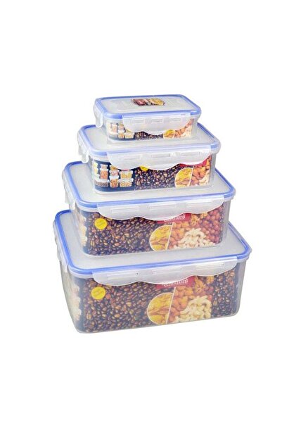 ROYALFORD 4Pcs Food Storage Container Transparent | Reusable, Airtight, Snap ...