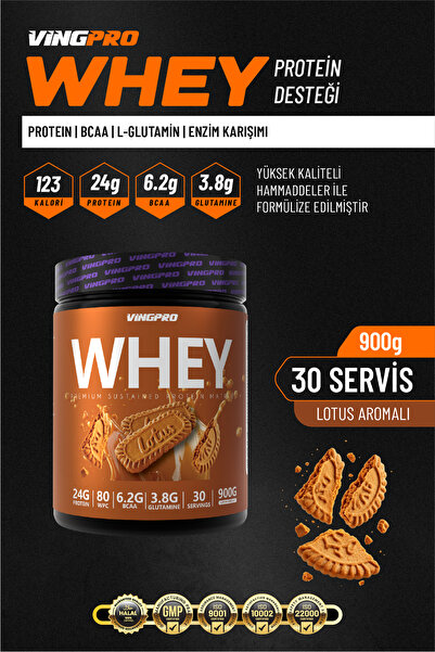 vingpro WHEY PROTEIN PRO WPC80 900GR 30 SERVİS LOTUS