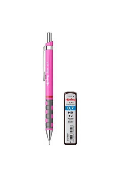 Rotring Set de creioane mecanice 0.7, Rotring, culoare roz neon, cu set de mi...