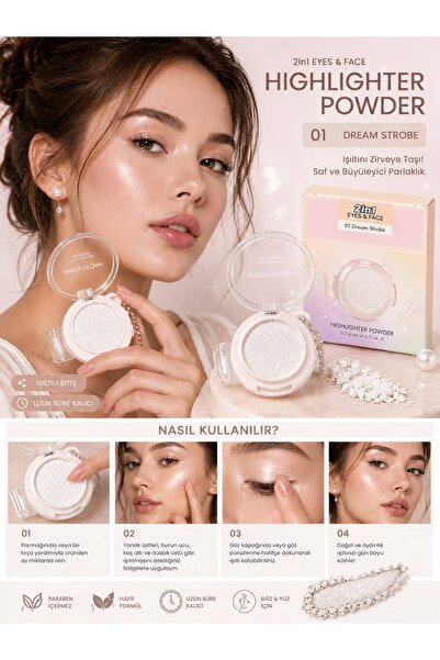 Floraglow 2’si 1 Arada Highlighter Powder Göz ve Yüz Aydınlatıcı