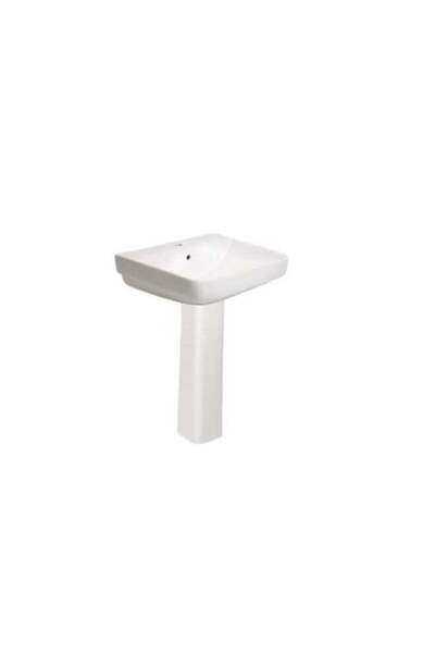Somany Bathware Celora Wash Basin Full Pedestal White Elegant Ceramic Bathroo...