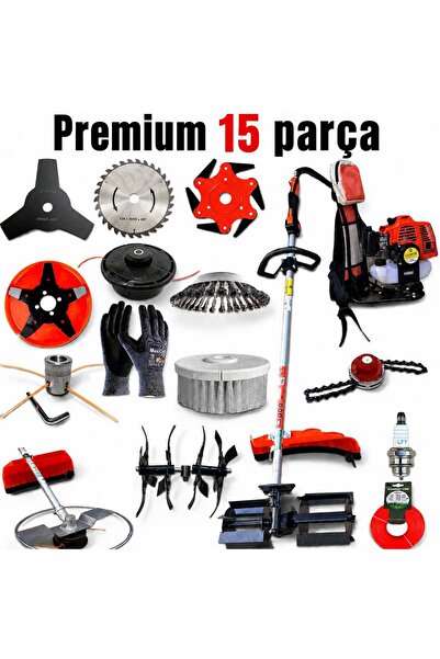 ADER Premium 15 Parça Full Paket Sırt Çantalı Ot Kesme Ve Çapa Makinesi