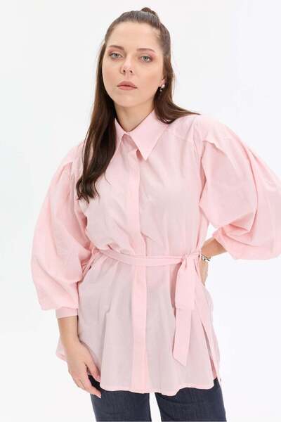 KADO OUTLET Cotton Voile Balloon Sleeve Women's Shirt