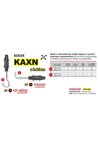 Un DUBLU DE EXPANSIUNE VERSATIL KAXN 6 CÂRLIGE DREPTE 3.5/P