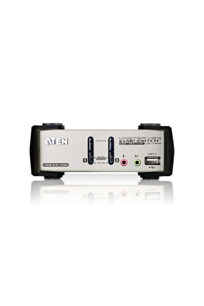 Aten Comutator KVM PS/2-USB VGA/Audio cu 2 porturi și OSD
