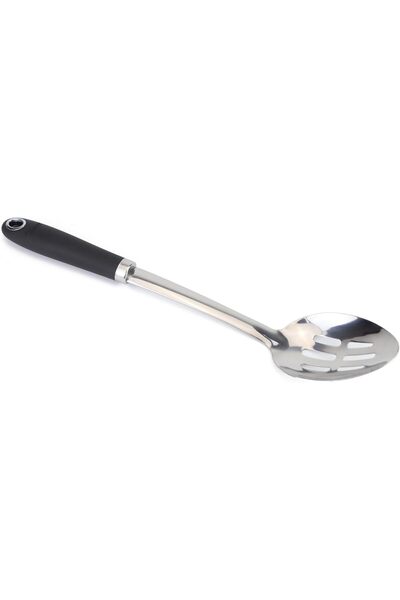 HOMEPRO Premium Stainless Steel Slotted Spoon with Non-Slip Ergonomic Black H...