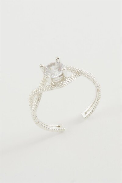 ZERO LAND خاتم SPT-GLD Infinity Single Stone (223859) - لون فضي