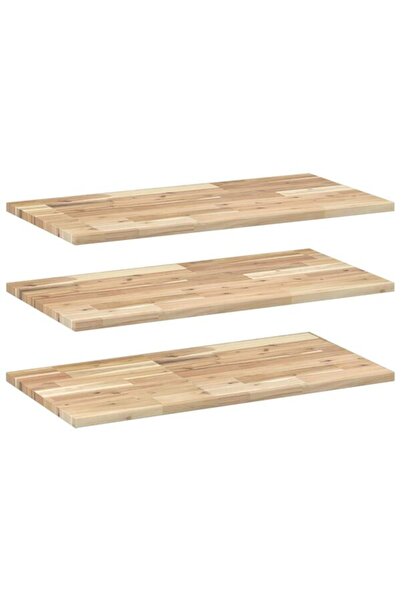 vidaxl Rafturi plutitoare 3 buc. 100 x 40 x 2 cm lemn masiv de salcâm netratat