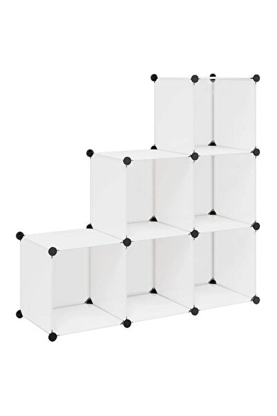 vidaxl Dulap de depozitare tip cub, 6 compartimente, alb