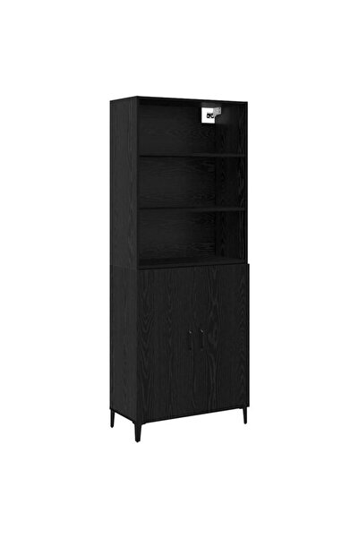 vidaxl Comodă din stejar negru 69,5 x 32,5 x 180 cm Lemn compozit