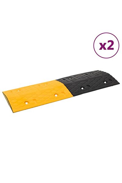 vidaxl Limitator de viteză galben și negru, 97 x 32.5 x 4 cm, cauciuc