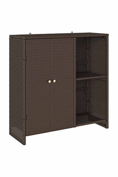 vidaxl Dulap de depozitare cu raft cu ușă Maro 100 x 36 x 102 cm Ratan