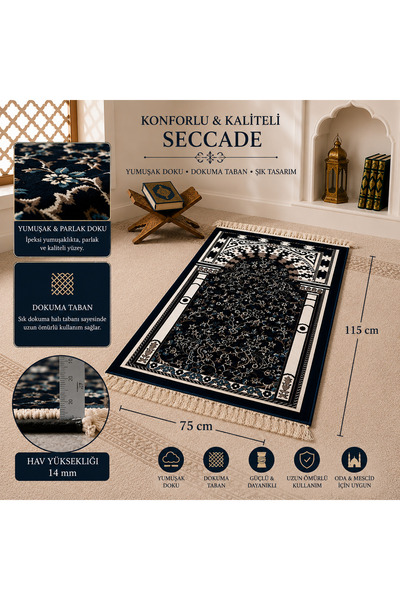AL HARAMAIN SOUVENIR 14 mm /2200 Gr yumuşak Sık Dokuma Ravza Seccade