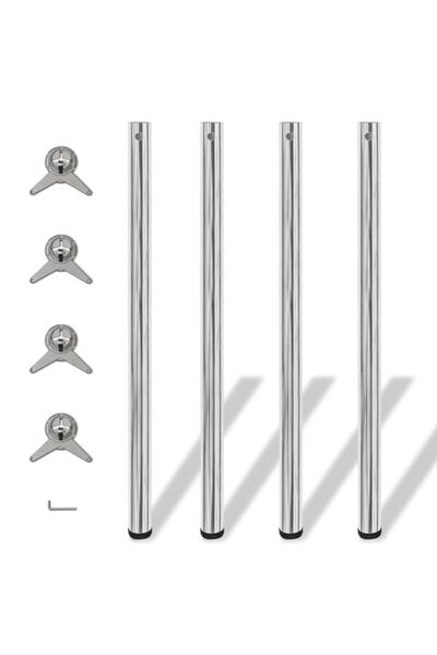 vidaxl Picioare de masă reglabile pe înălțime, cromate, 1100 mm, 4 buc.