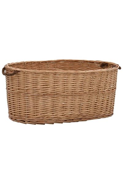 vidaxl Coș pentru lemne de foc cu mânere de transport 78 x 54 x 34 cm din salcie