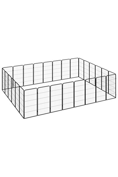 vidaxl Țarc pentru câini 28 panouri negru 50 x 100 cm oțel vopsit electrostatic