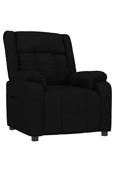 vidaxl Fotoliu rabatabil, negru, material textil