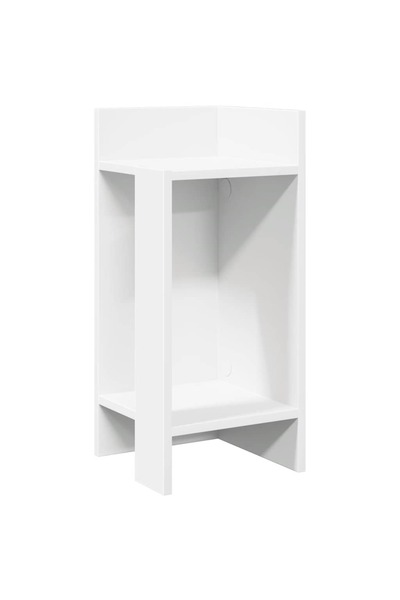 vidaxl Masă laterală cu poliță albă 25,5x27x60 cm