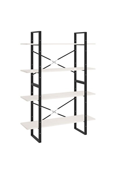 vidaxl Bibliotecă cu 4 rafturi, alb, 100x30x140 cm, lemn masiv de pin