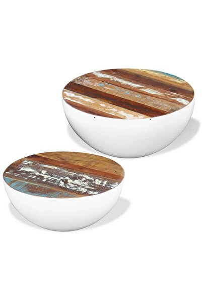 vidaxl Măsuță de cafea, 2 buc., lemn masiv reciclat