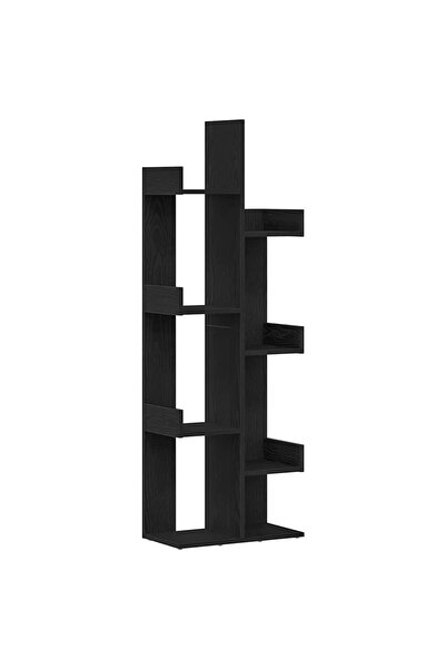 vidaxl Bibliotecă Stejar Negru 48 x 25,5 x 140 cm Lemn compozit