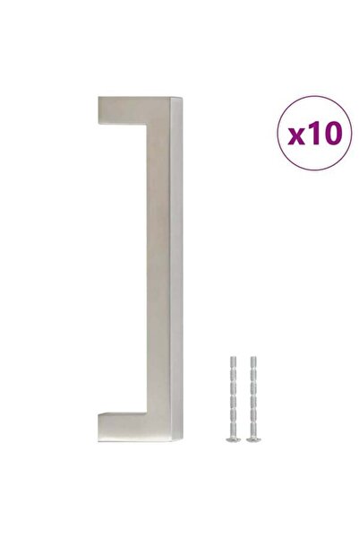 vidaxl Mânere de mobilier, 10 bucăți, argintii, 128 mm, oțel inoxidabil
