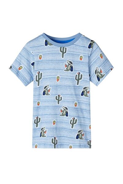vidaxl Tricou copii, albastru mix, 140