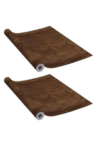 vidaxl Folii autoadezive pentru mobilier, 2 buc. stejar închis, PVC 500 x 90 cm