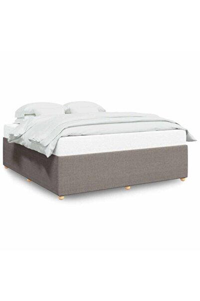 vidaxl Cadru de pat fără saltea, gri taupe, 180 x 200 cm, textil