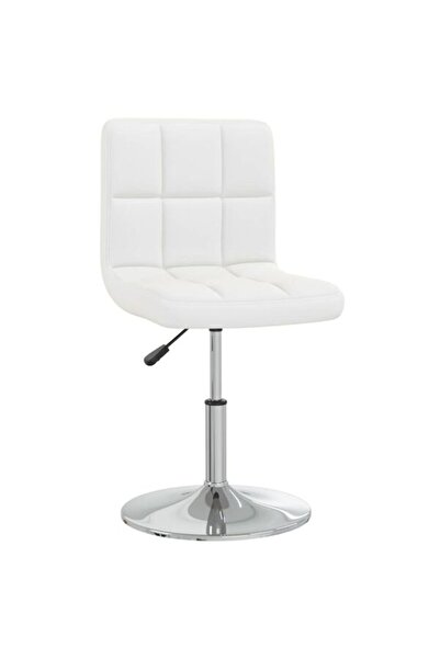 vidaxl Scaun de dining, alb, din piele