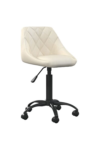 vidaxl Scaun de birou, crem, catifea