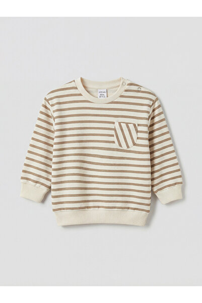 LC Waikiki Original Oval Collar Striped Baby Boy T-Shirt