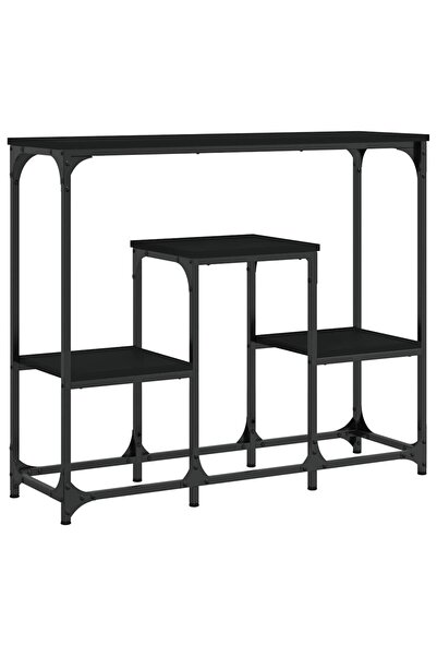 vidaxl Măsuță consolă, negru, 89,5x28x76 cm, lemn prelucrat