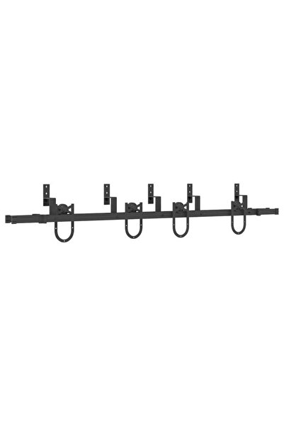 vidaxl Set de feronerie pentru ușă glisantă, negru, 200 cm, oțel
