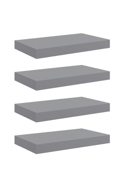 vidaxl Rafturi de perete, 4 bucăți, gri, 40 x 23 x 3.8 cm, MDF