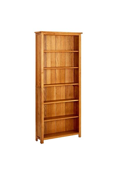 vidaxl Bibliotecă cu 6 rafturi, 80 x 22,5 x 180 cm, lemn masiv stejar