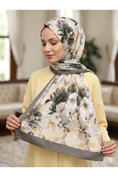 REMOMODA French Silk Shawl with Floral Pattern, High Quality, Soft and Supple.