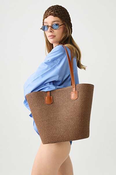 C&City Strap Woven Shoulder Bag Y9201 Brown