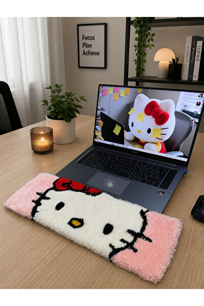Nova Hobi Atölyesi Hello Kitty Bilek Destekli Mouse Pad Peluş Klavye Pedi El ...