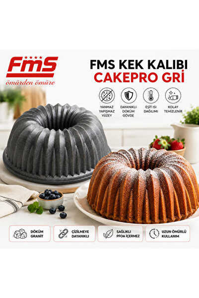 FMS Cakepro Gray Cast Granite Cake Mold |   Non-Stick Surface |