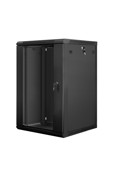 Lanberg Dulap rack de perete 19 " 18U 600x600, demontabil, cu ușă de sticlă, ...