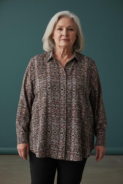 KDR Plus Size Summer Viscose Fabric Mother's Shirt