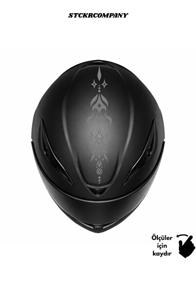 STCKRCO Etnik Desen Kask Stickerı - Motor Kaskı Üst Stickerı - Kask Dekoru Vi...