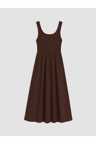 LC Waikiki U-Neck Striped Flared Dress