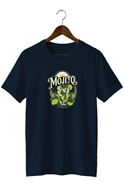 remonz Mojito Cocktail Unisex Cocktail Printed Regular Fit Crew Neck T-Shirt