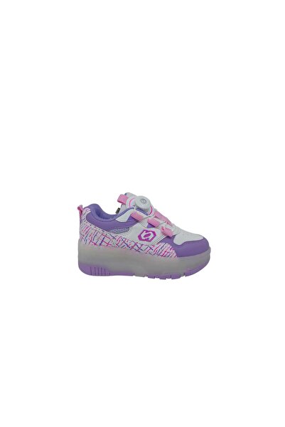 Zerhan 9625 Kız Çocuk Lila Işıklı Patenli Tekerlekli Sneaker Spor