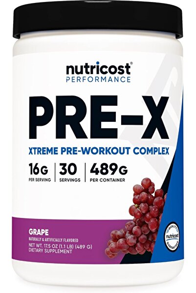 Nutricost Pre-X, Extreme Pre-Workout Powder Complex, Grape, 30 Servings, Vege...