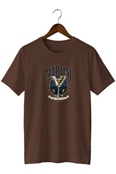remonz Martini Cocktail Unisex Cocktail Printed Regular Fit Crew Neck T-Shirt