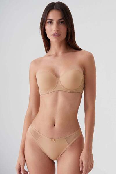 Mısırlı Egyptian Women's Supportive Strapless Bra with Removable Straps Nude