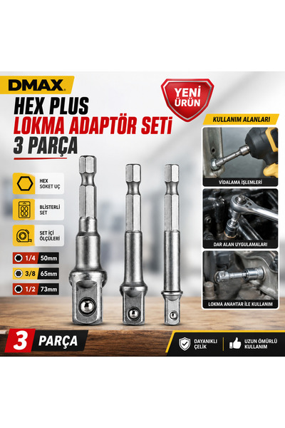 DMAX HEX PLUS LOKMA ADAPTÖR SETI 3